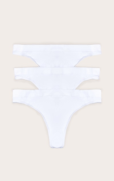 3 strings blancs sans coutures