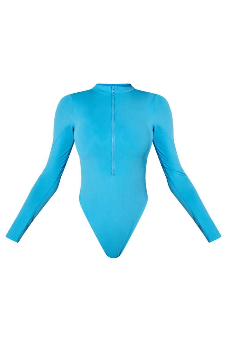 Light Blue Long Sleeve Swimsuit image 6