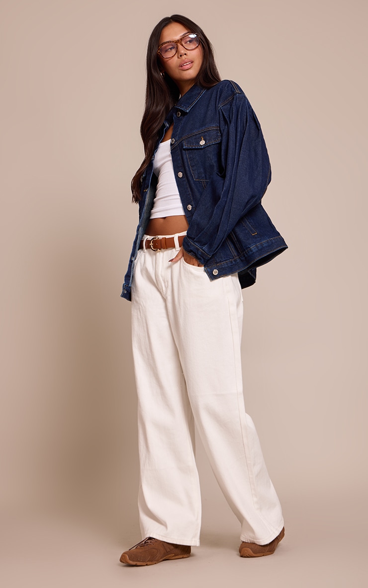 Veste oversize en jean indigo à manches cocon image 3