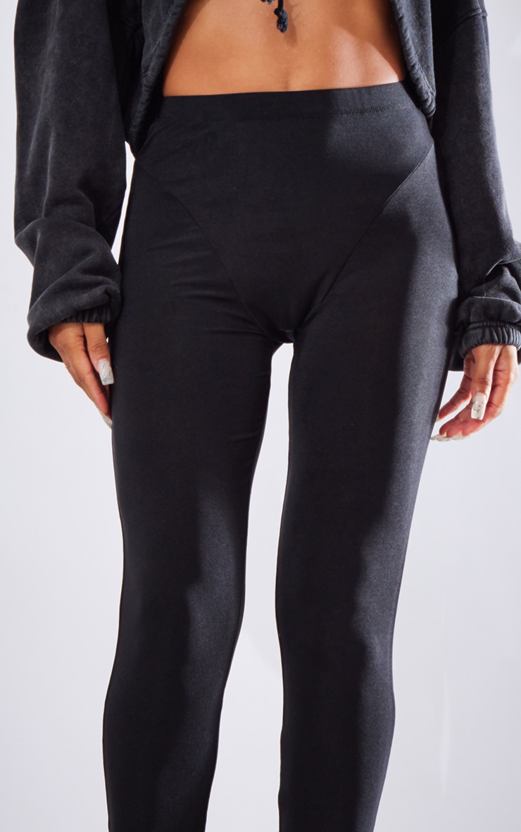 Black Disco Seam Front Leggings image 4