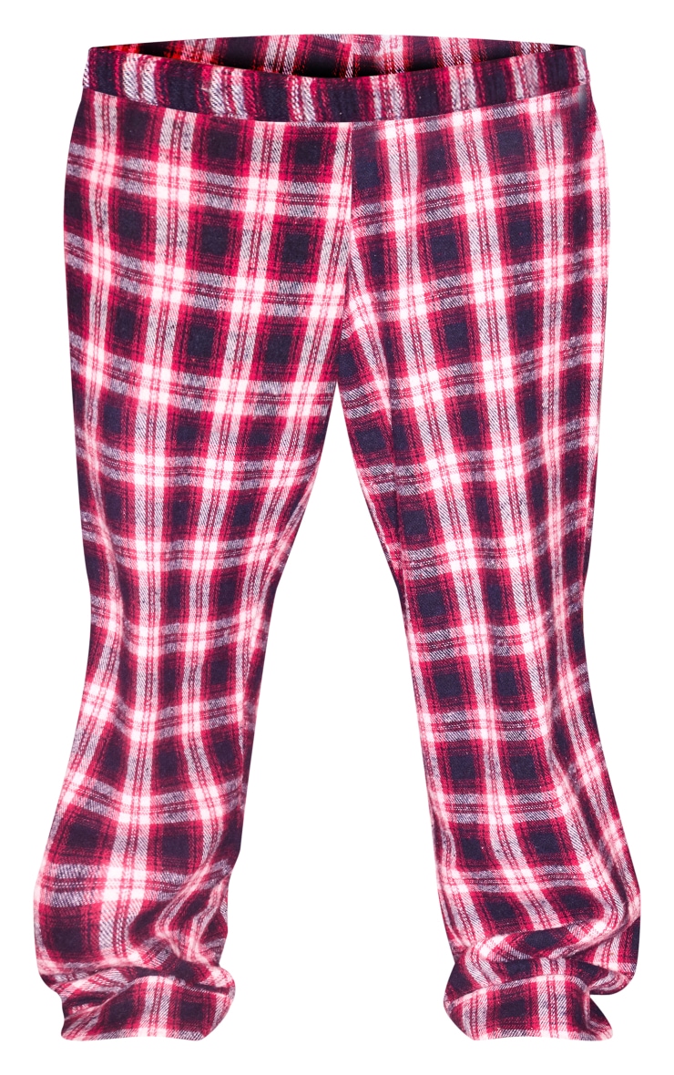 Plus Red Brushed Check Mix and Match PJ Pants image 5