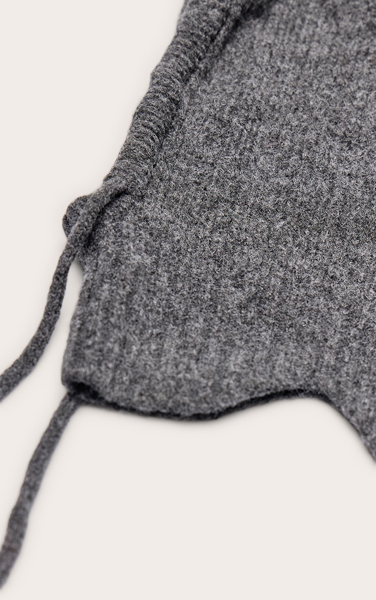 Charcoal Brushed Knit Hood image 3