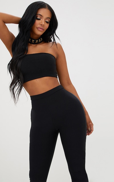 Shape Black Bandeau Crop Top