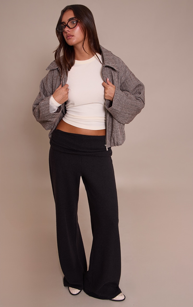 Cream Soft Cotton Crew Neck Longline Long Sleeve Top image 3