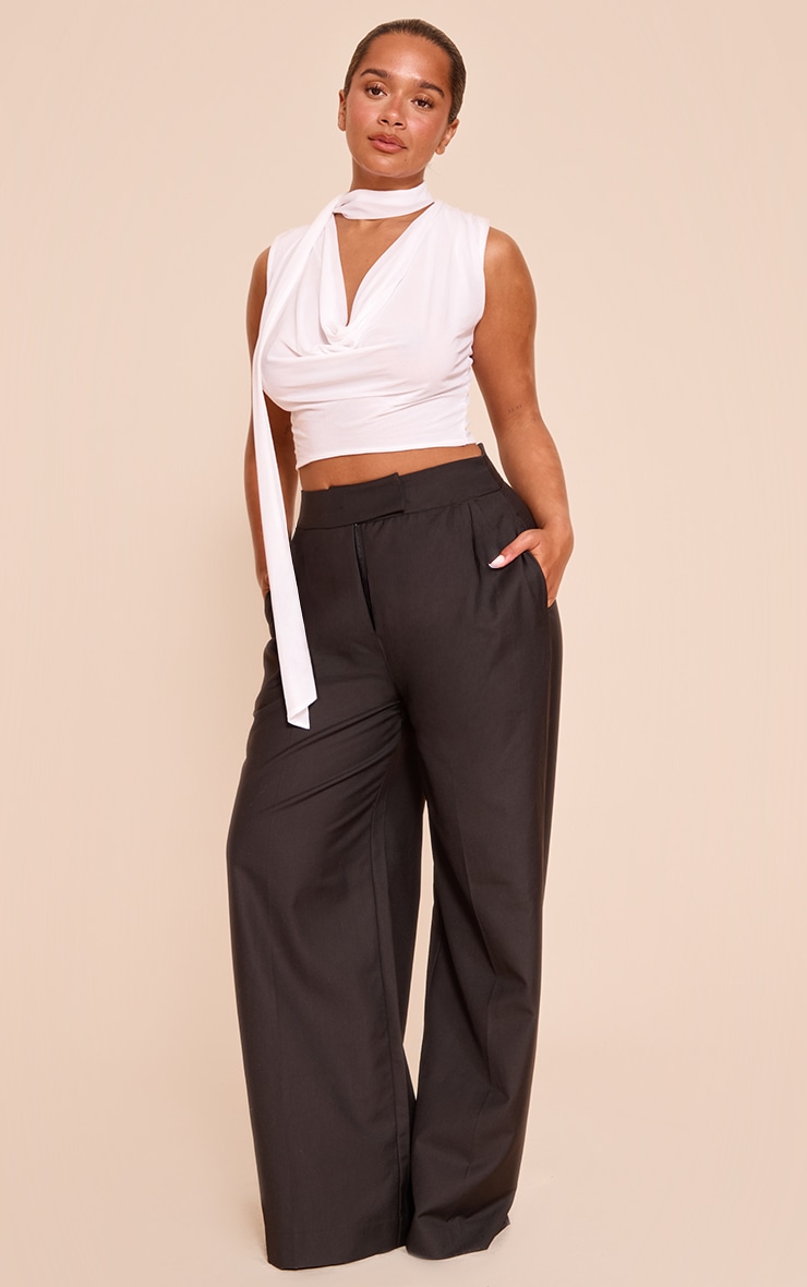 Shape Pantalon de tailleur large noir à plissures image 1