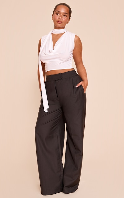 Shape Black Pleated Tailored Wide Leg Pants