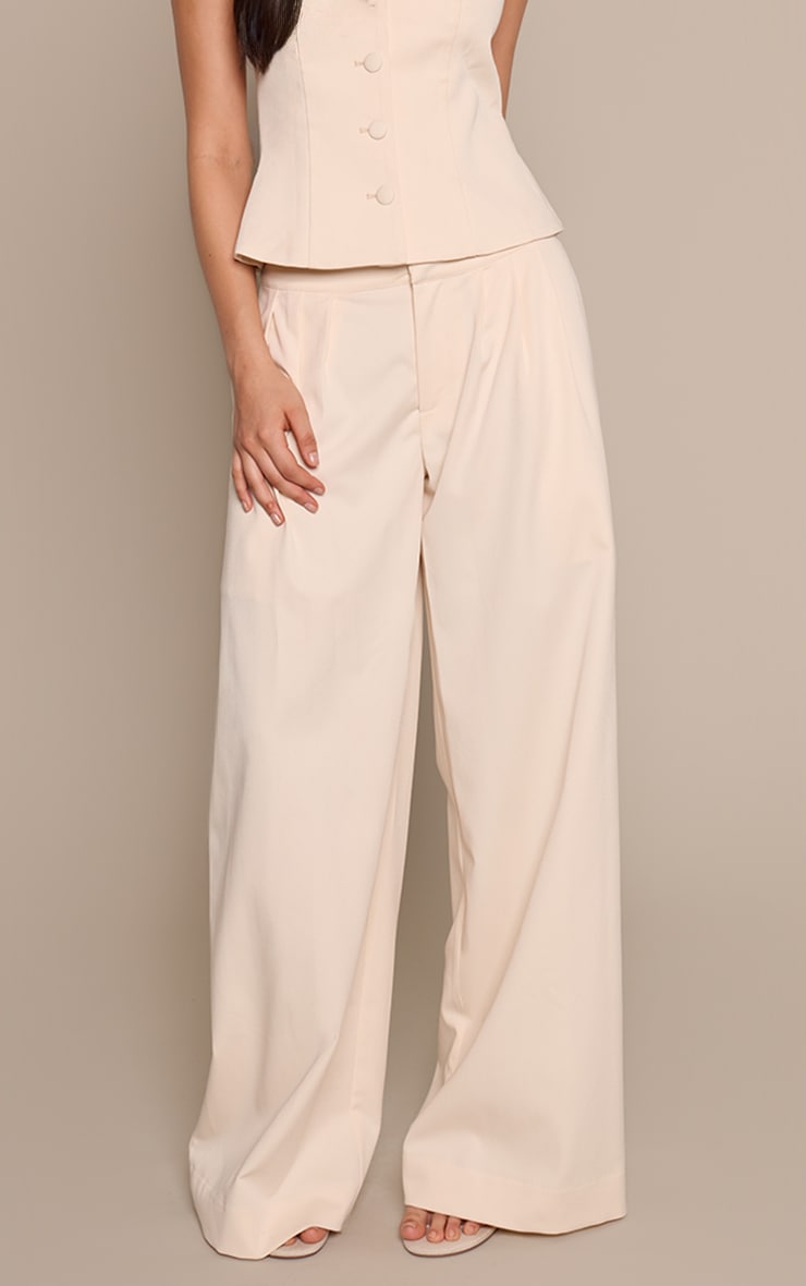 Almond Pleated Tailored Trousers image 2