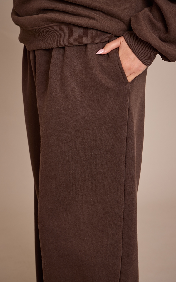 Plus Chocolate Cotton Fleece Straight Leg Sweatpants image 4