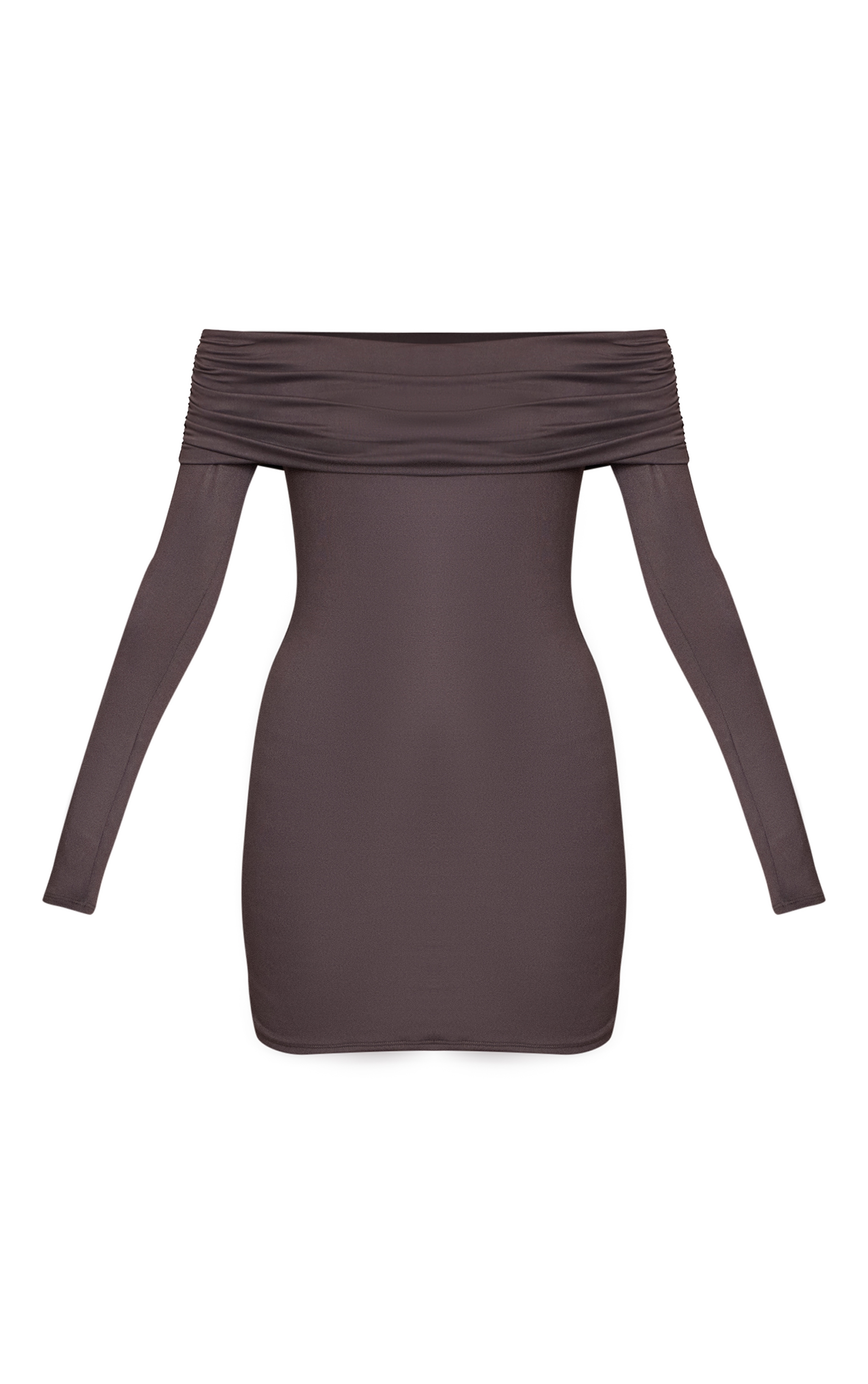 Charcoal Soft Touch Jersey Bardot Bodycon Dress image 5
