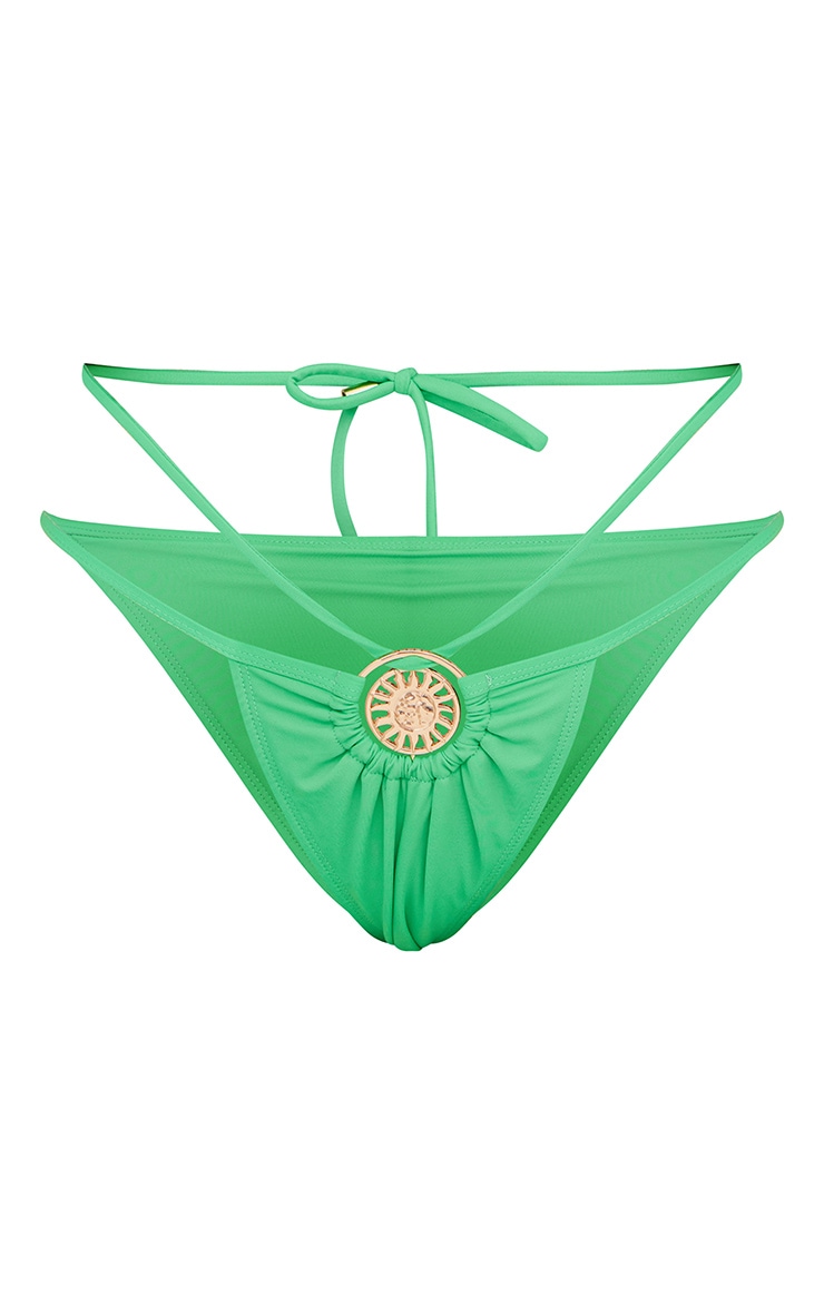 Bright Green Cut Out Double Strap Bikini Bottom PrettyLittleThing USA