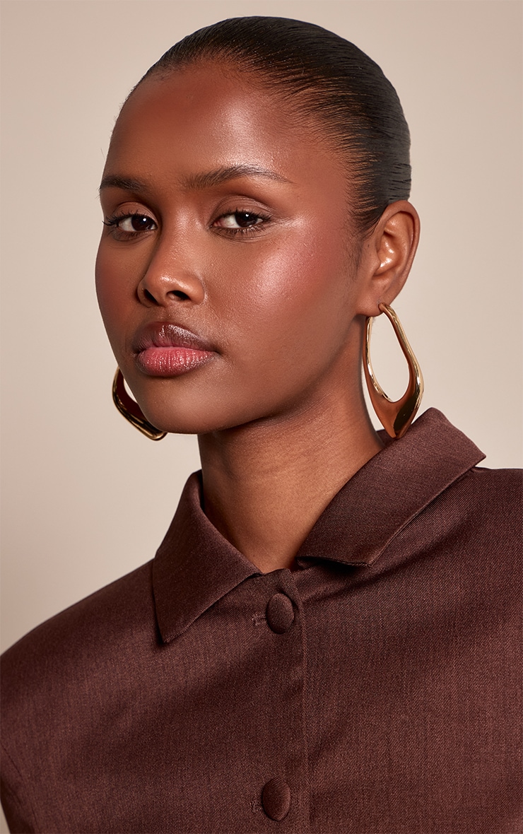 Gold Chunky Abstract Pointed Hoop Earrings