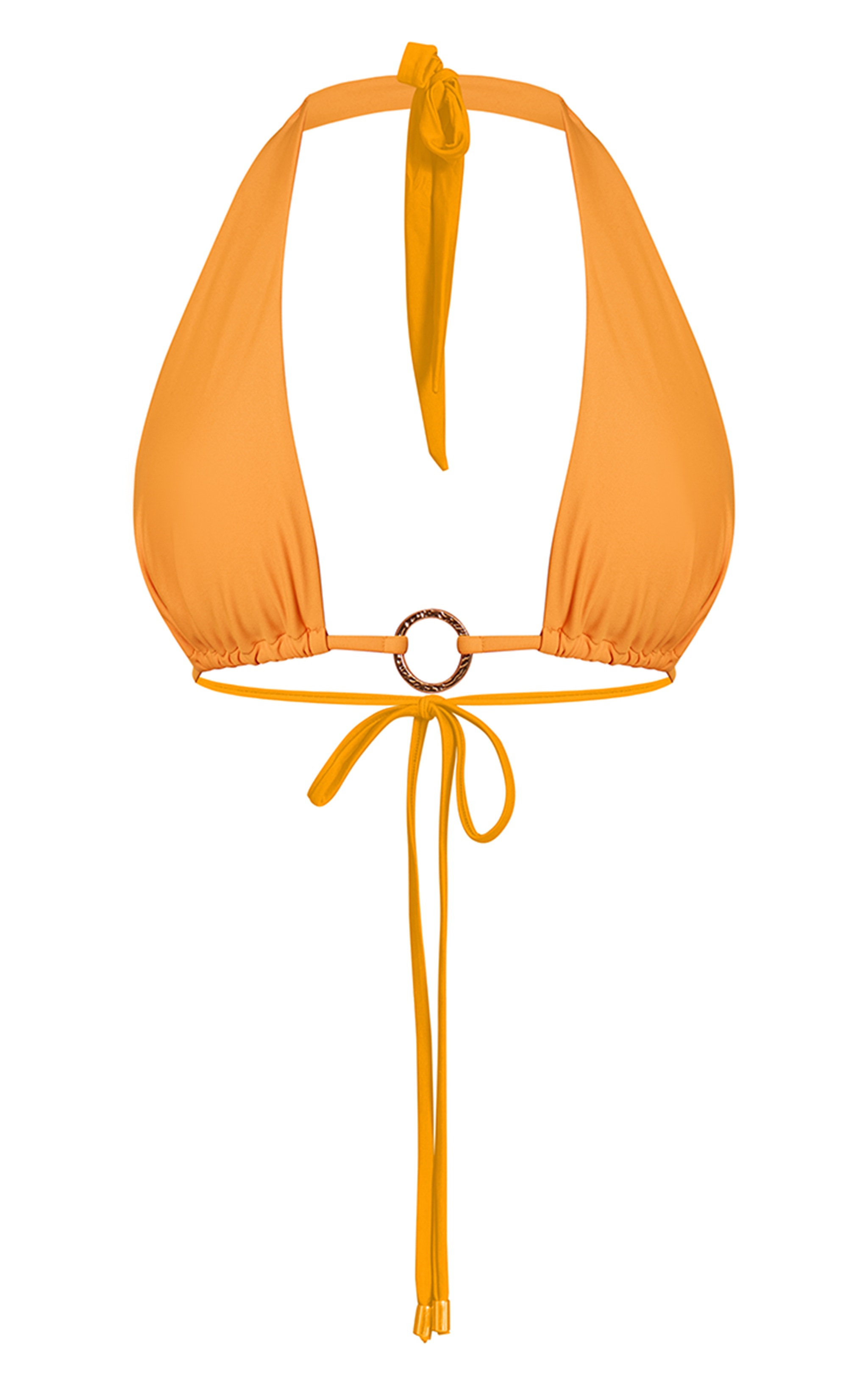 Haut de maillot de bain triangle orange à anneau doré image 5