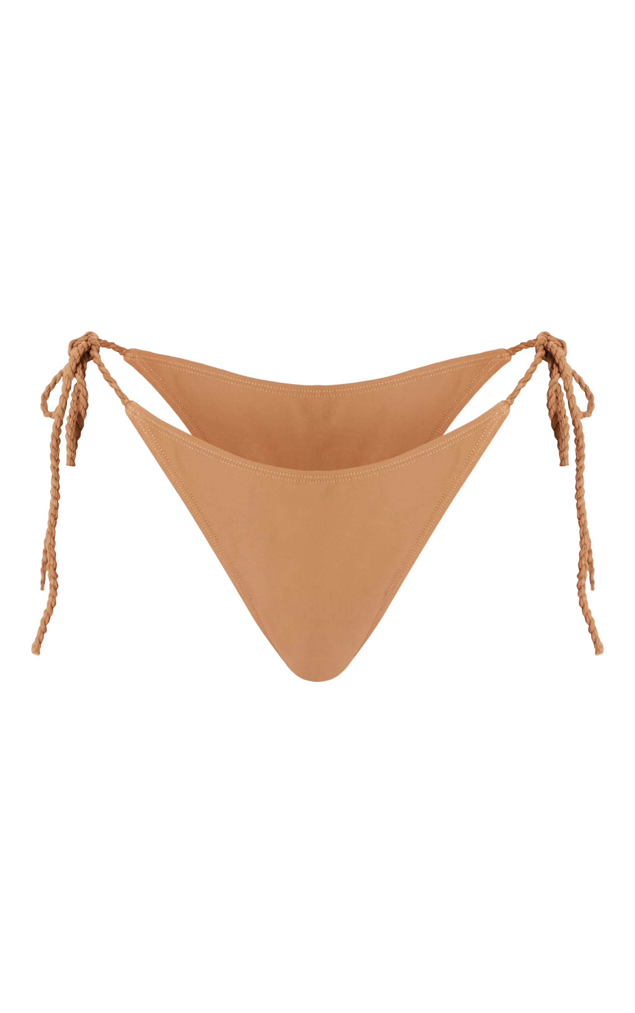 Bas de maillot de bain gris pierre à brides torsadées nouées sur les côtés image 5
