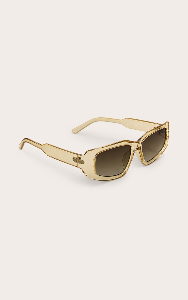 Lunettes de soleil carrées angulaires cristalisées jaune beurre image 3