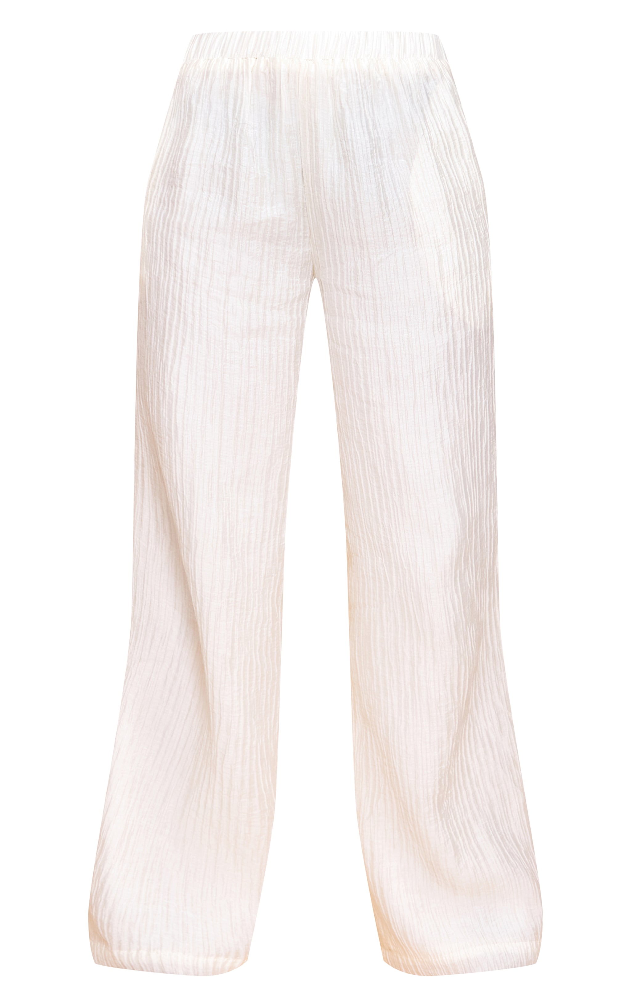Almond Textured Woven Mid Rise Wide Leg Pants image 5