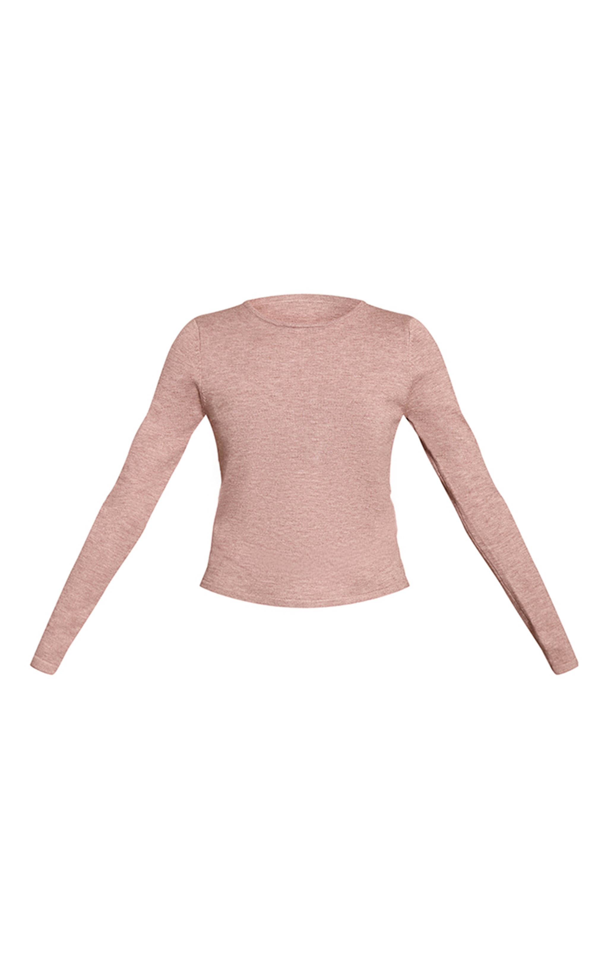 Taupe Long Sleeve Fine Knit Top image 5