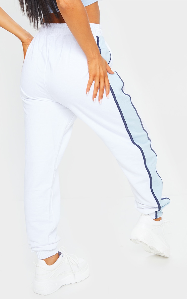 White side stripe joggers clearance