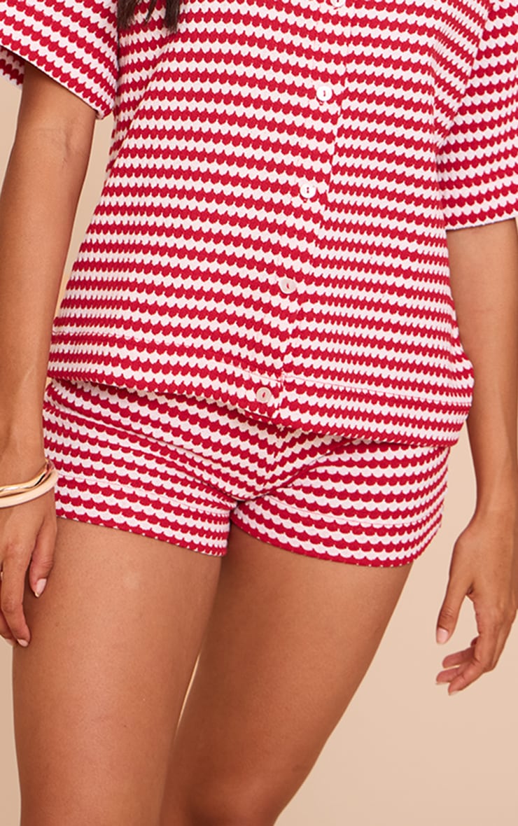 Mini short texturé rouge à rayures image 5