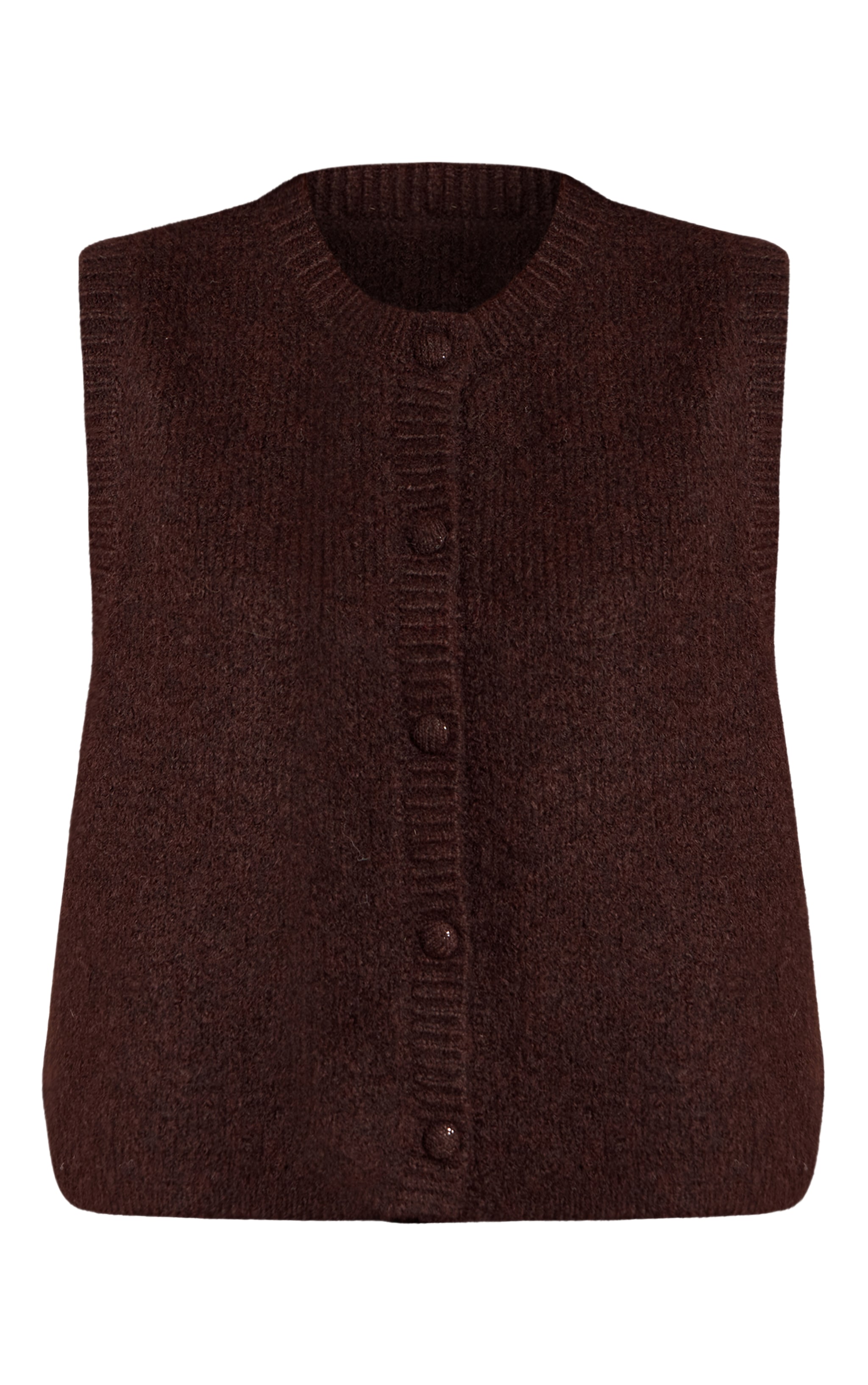 Débardeur en maille tricot brossée chocolat image 5