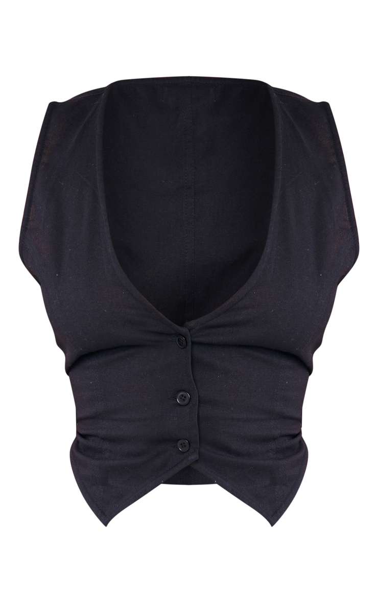 Gilet sans manches en coton noir image 5
