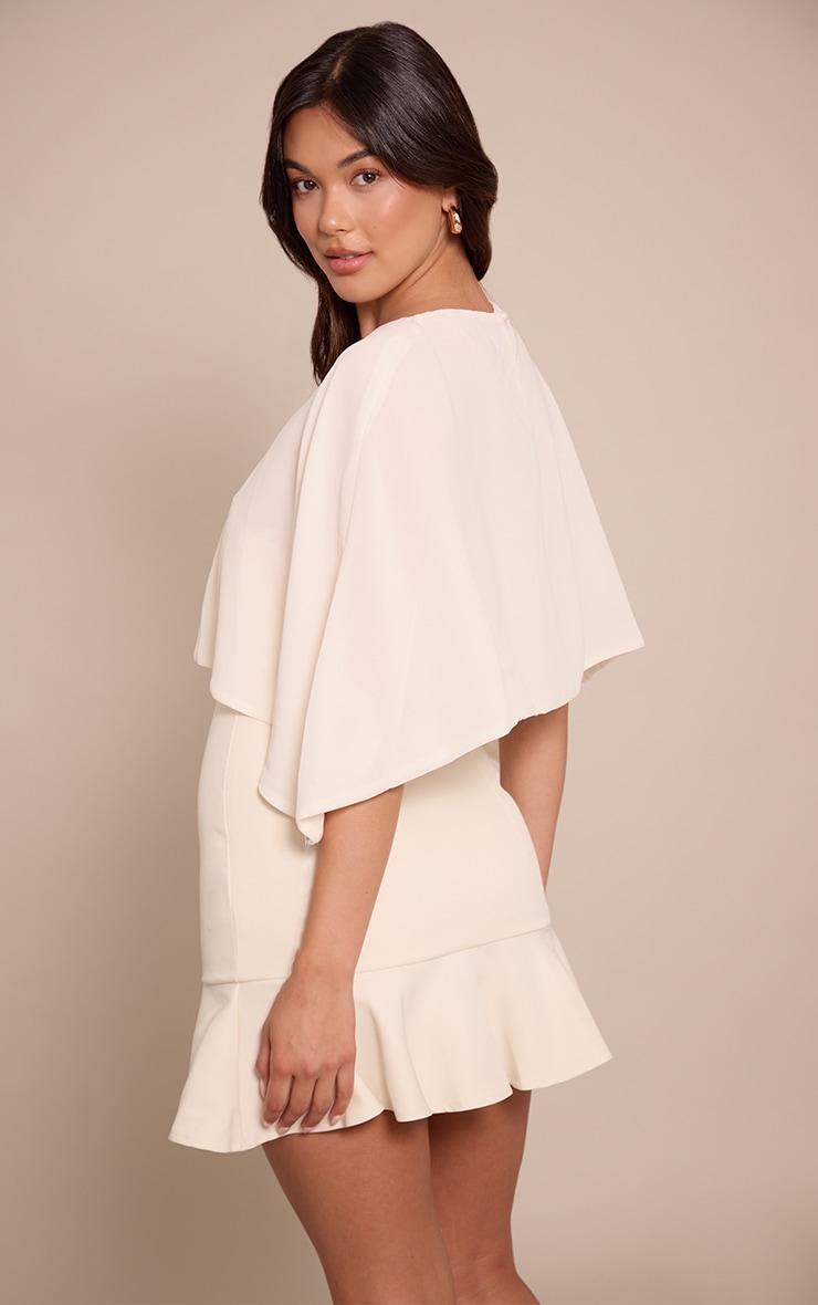 Cream Woven Bandeau Drape Scarf Detail Mini Dress image 2