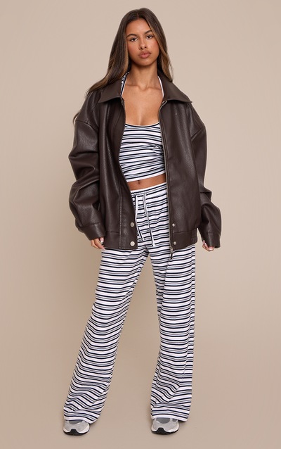 Petite Blue Striped Trousers