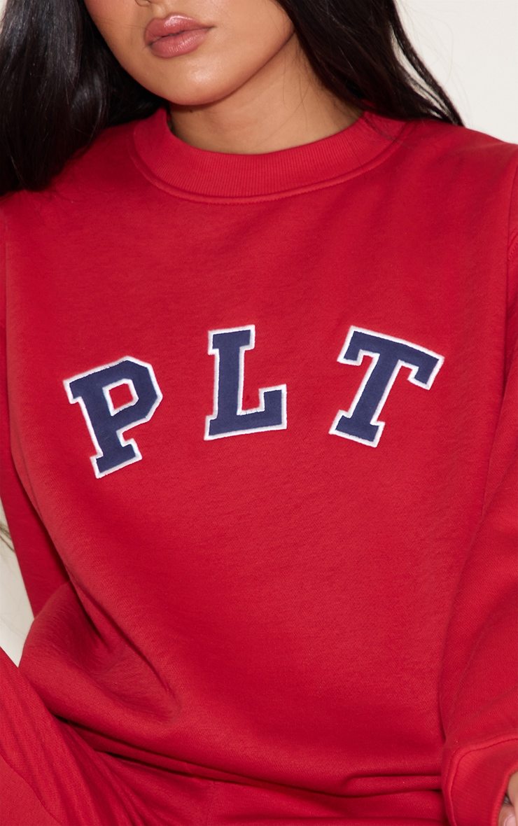 Red Logo Oversized Crew Sweatshirt image 4