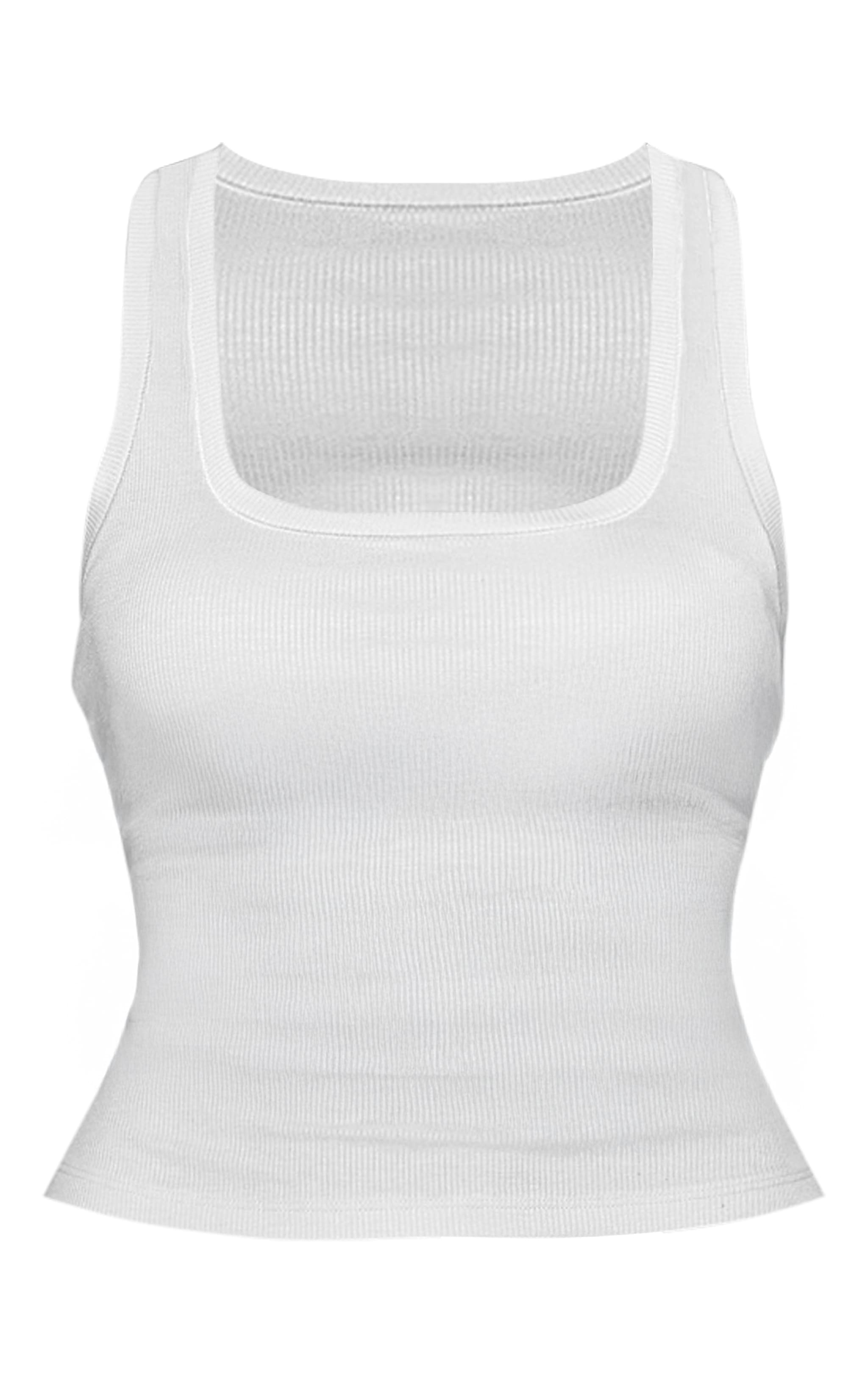 Pale Pink Soft Rib Scoop Neck Vest Top image 5