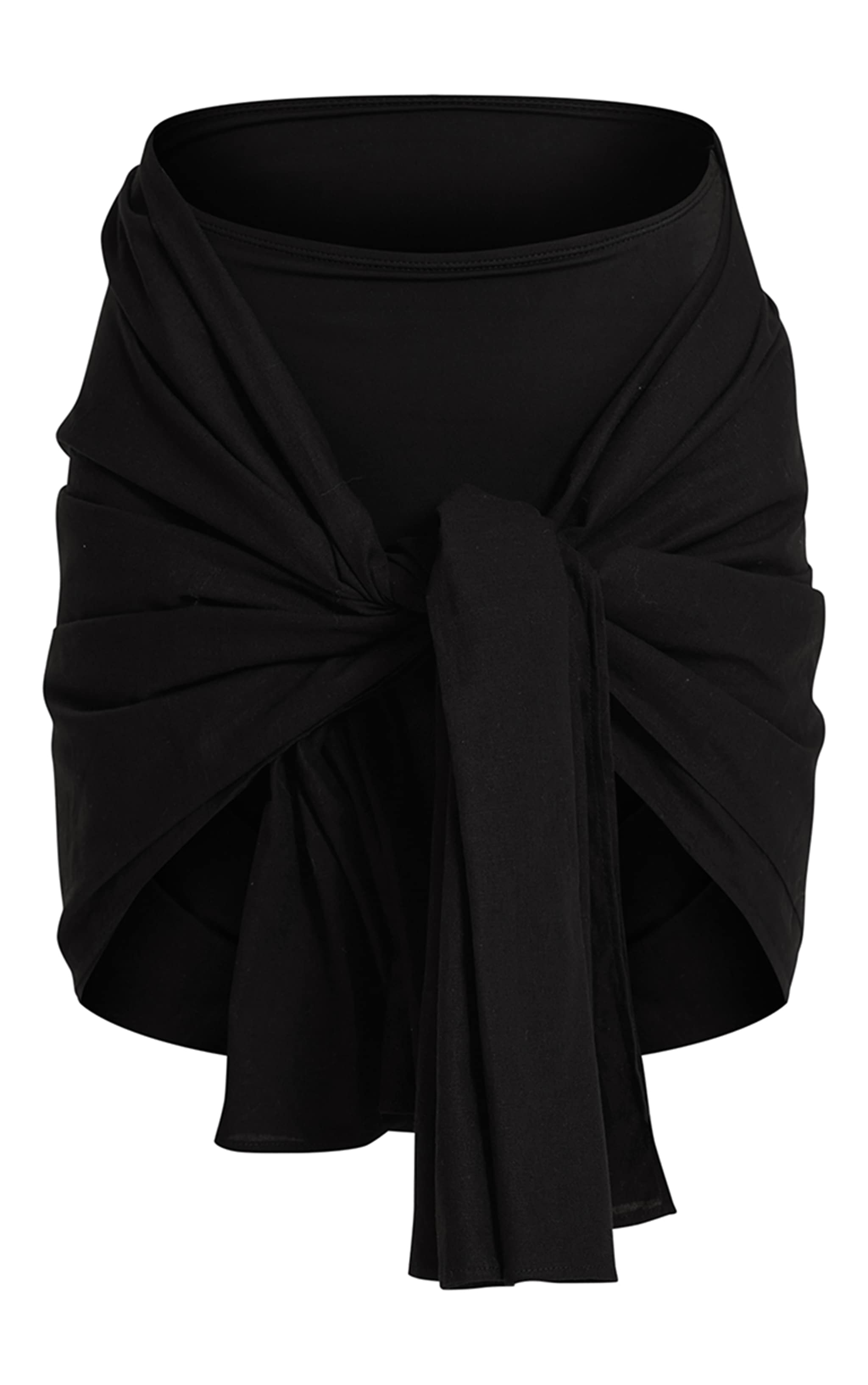 Black Linen Look Mini Beach Sarong image 5