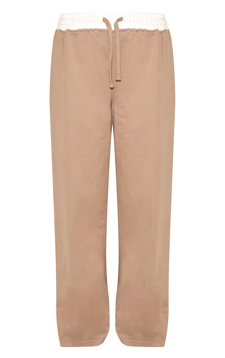 Taupe Contrast Seam Straight Leg Sweatpants image 5