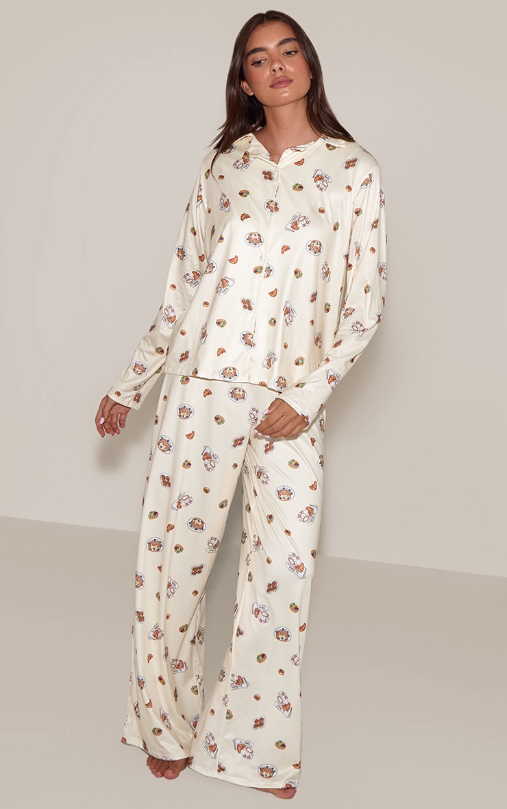 Lemon Breakfast Printed Long Sleeve Button Through PJ Set image 3