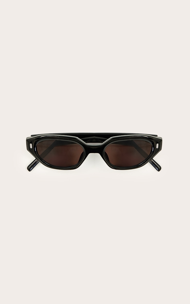 Black Acrylic Cat Eye Sunglasses image 2