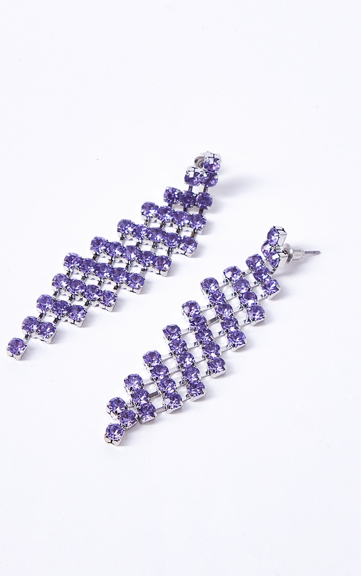 Lilac Diamante Statement Earrings image 3