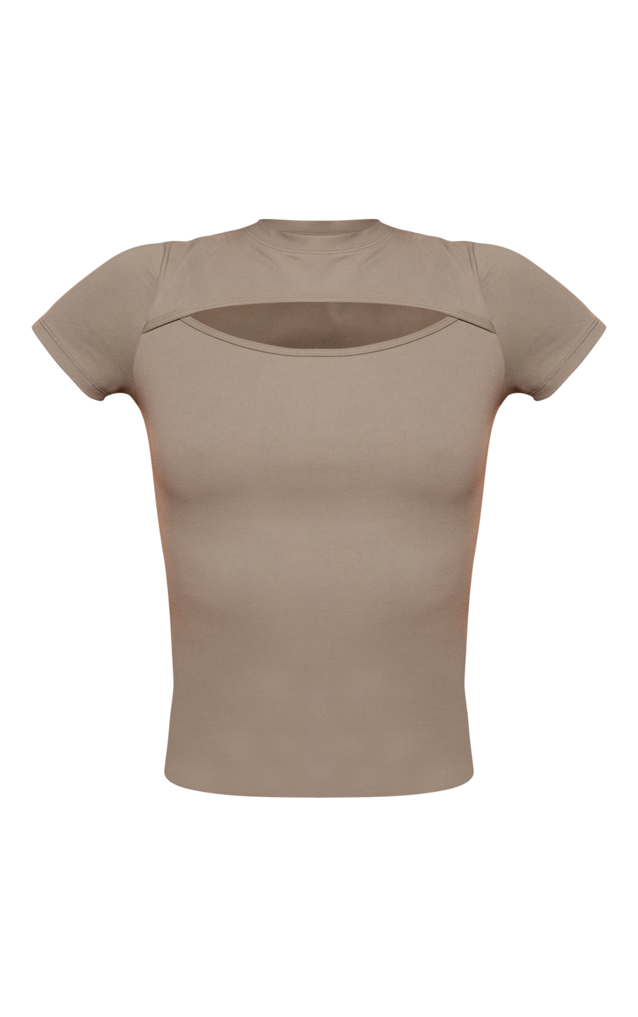 Olive Sculpt Cut Out Short Sleeve Top image 1