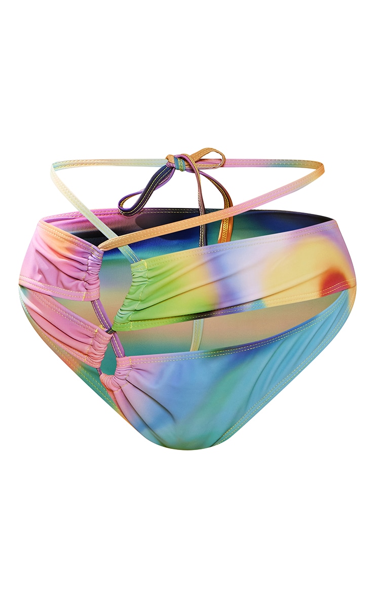 Multi Pastel Lace Up Bikini Bottoms image 5