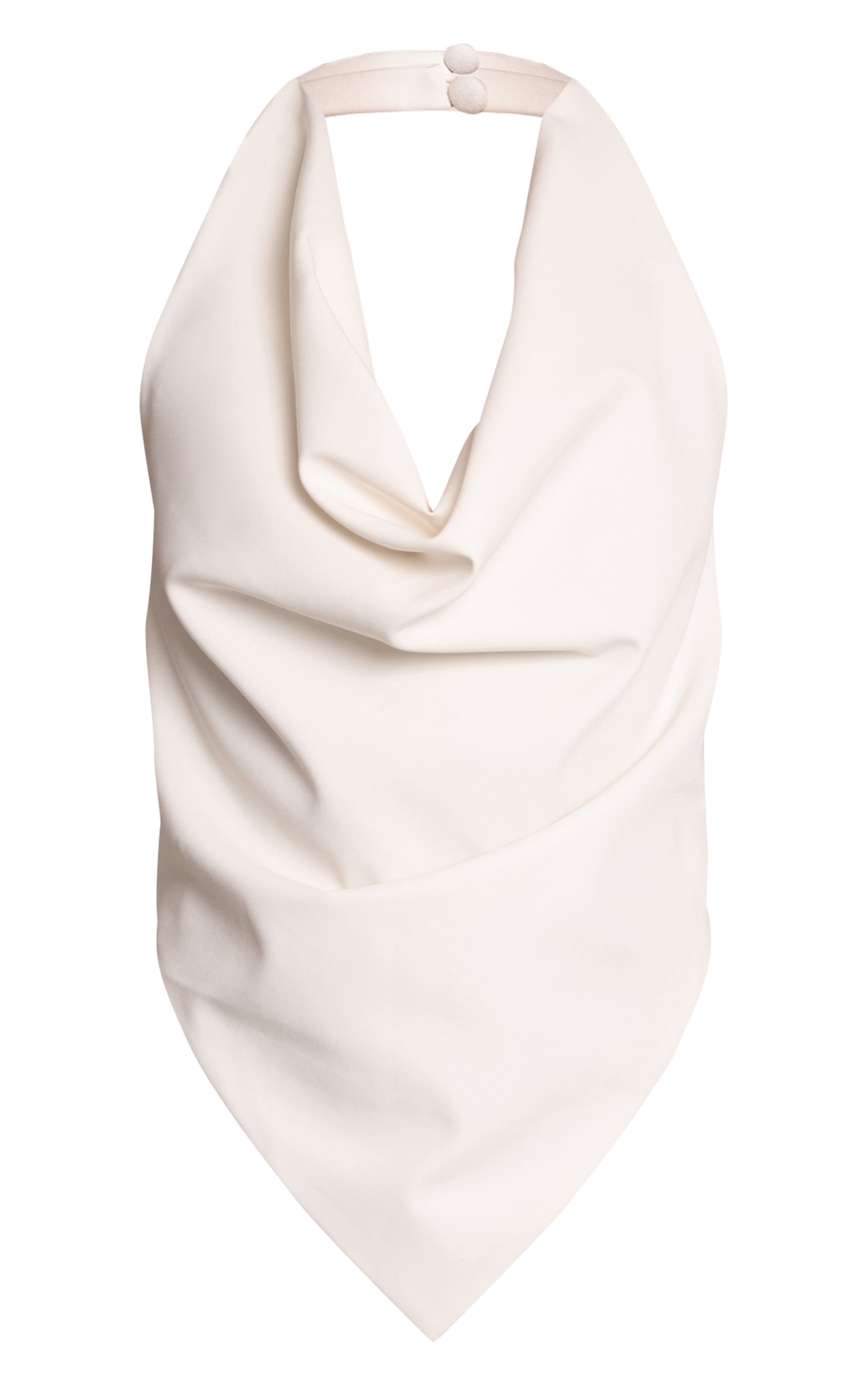Cream Woven Halterneck Cowl Long Top image 5