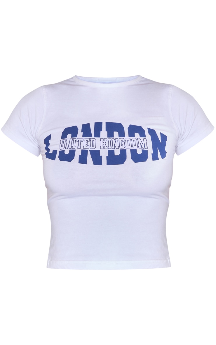 White Puff Print London Fitted T-Shirt image 5