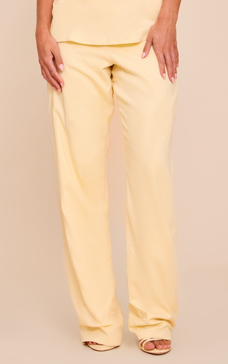 Petite Butter Cream Wide Leg Pull On Pants image 2