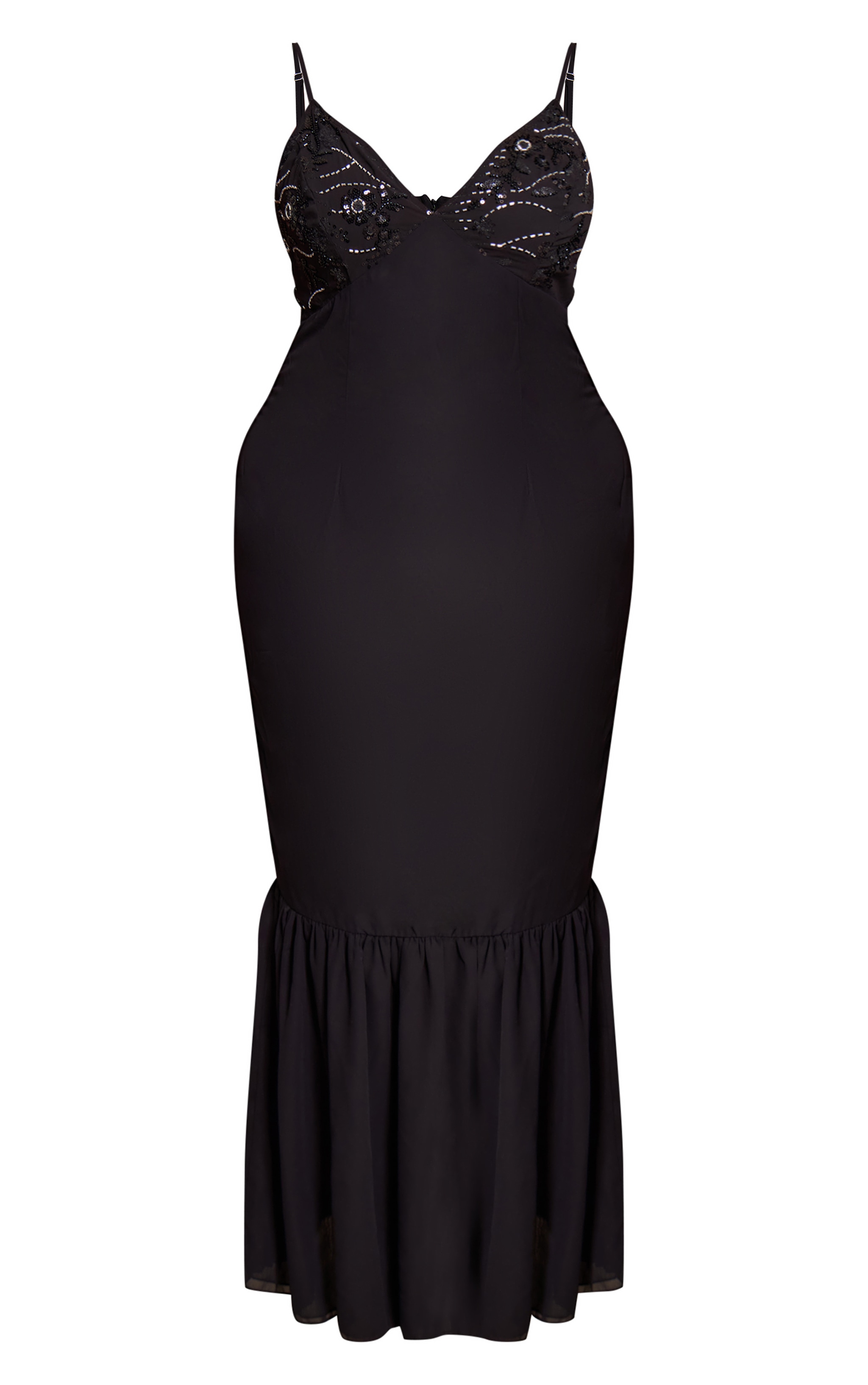 Plus Black Embellished Detail Maxi Dress image 5
