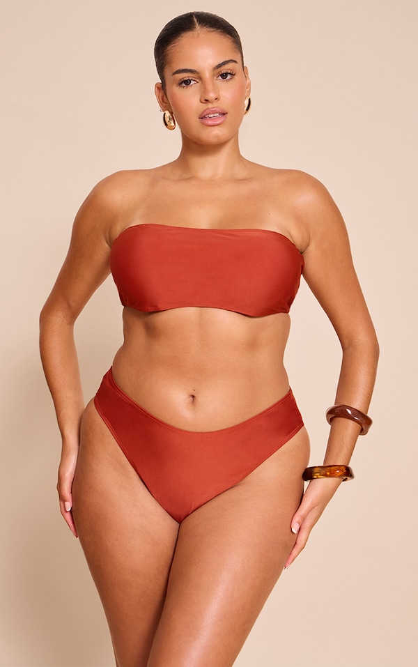 Plus Chocolate Bandeau Mix & Match Bikini Top