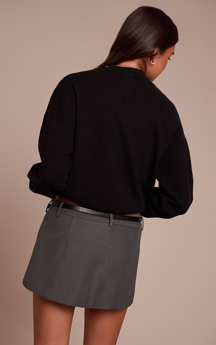Charcoal Belted Skirt image 3
