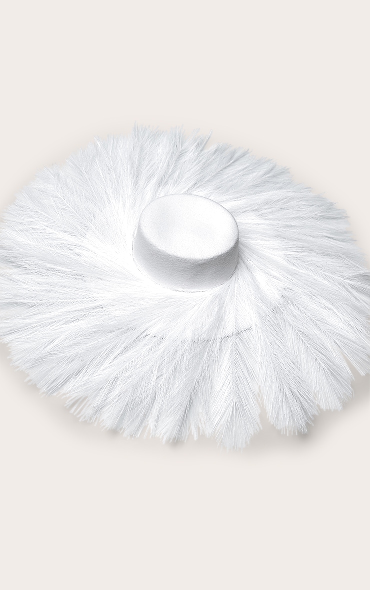 White Feather Trim Fedora image 2