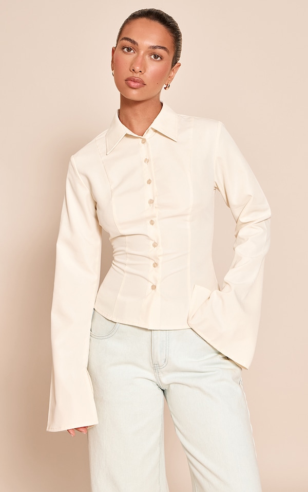 Buttermilk Seam Detail Fitted Shirt