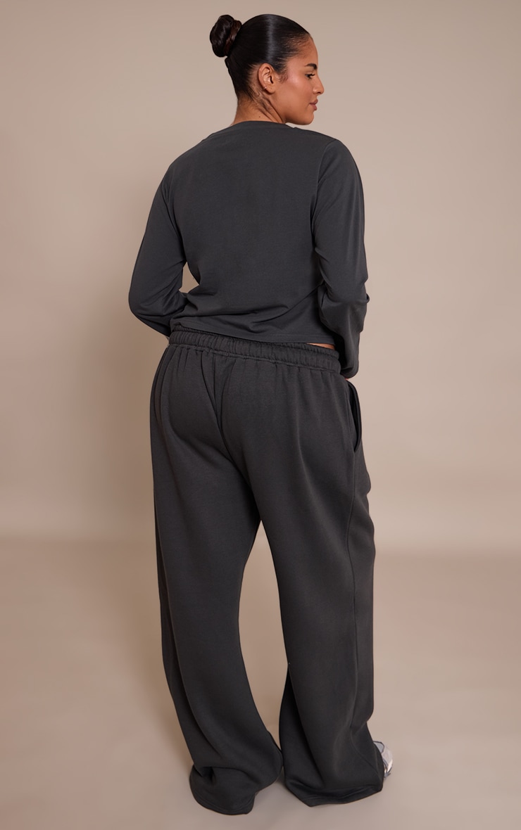 Plus Wide Leg Charcoal Jogger image 3