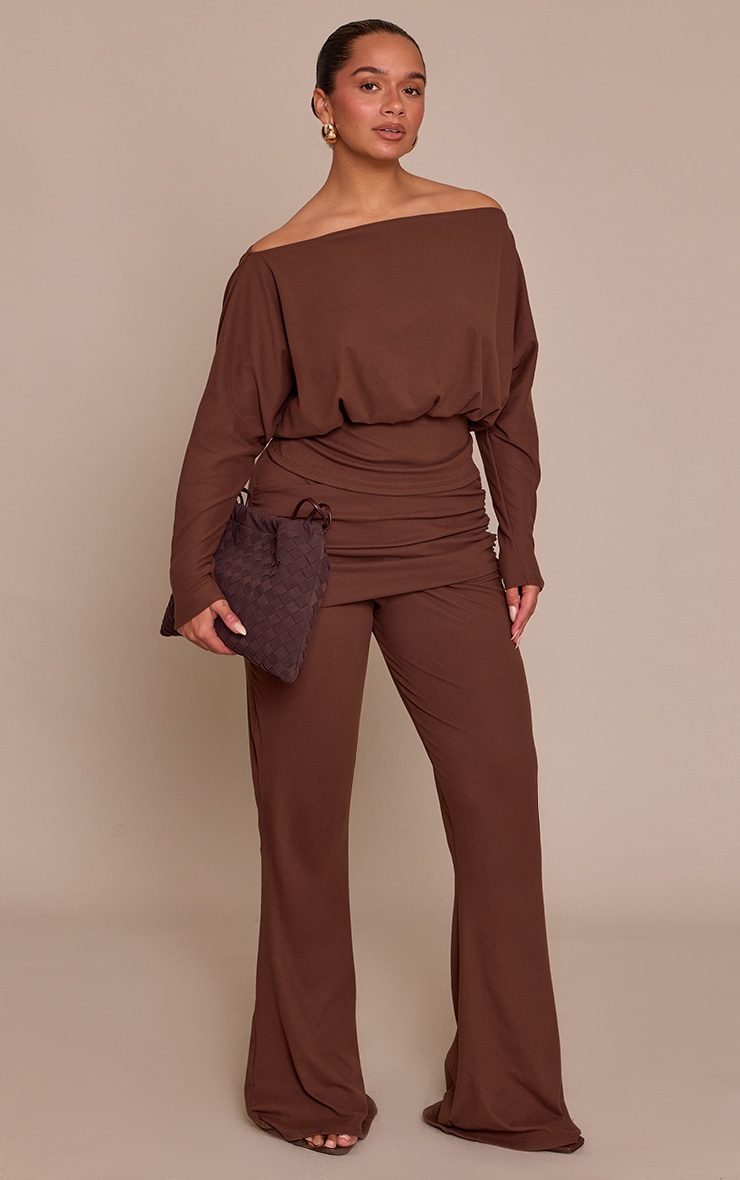 Shape Chocolate Soft Touch Ruched Bust Detail Top image 3