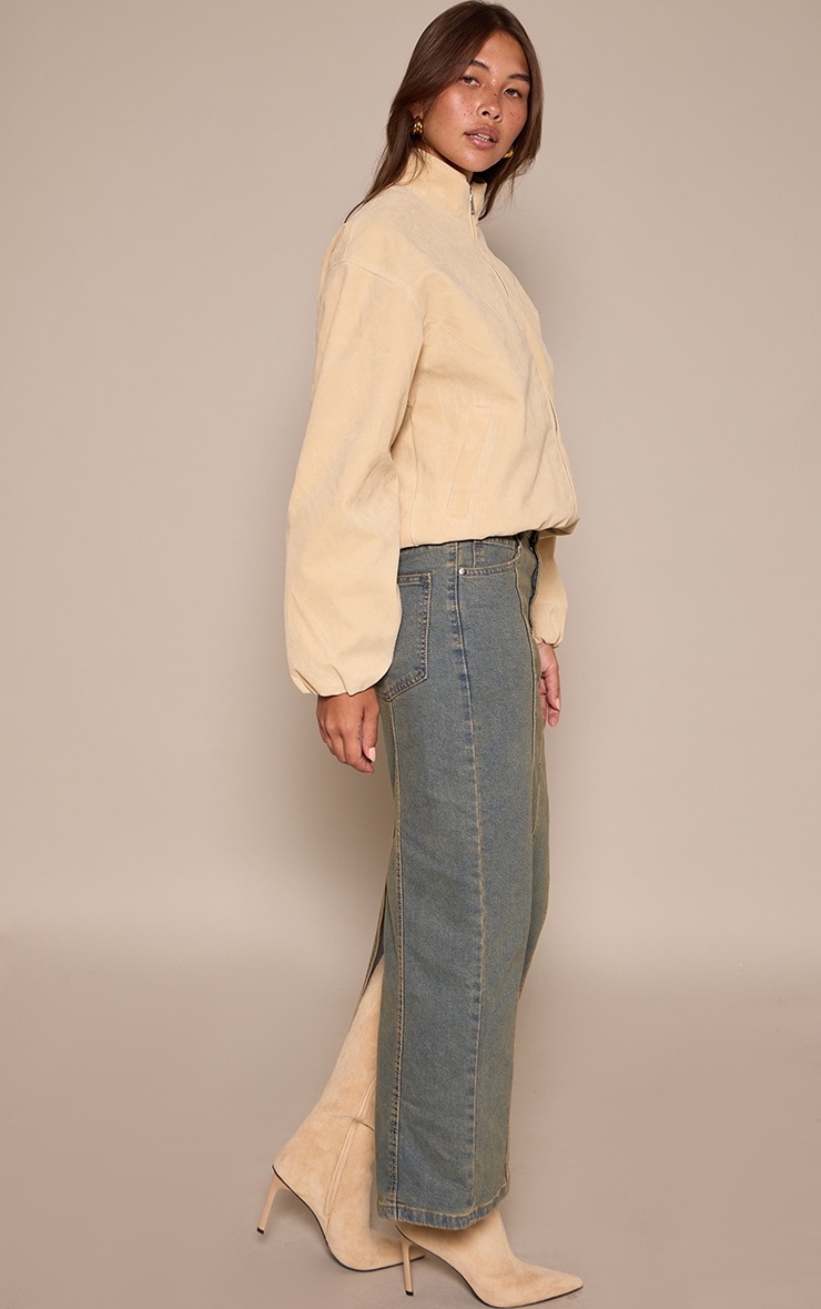 Vintage Mid Rise Seam Detail Maxi Denim Skirt image 2