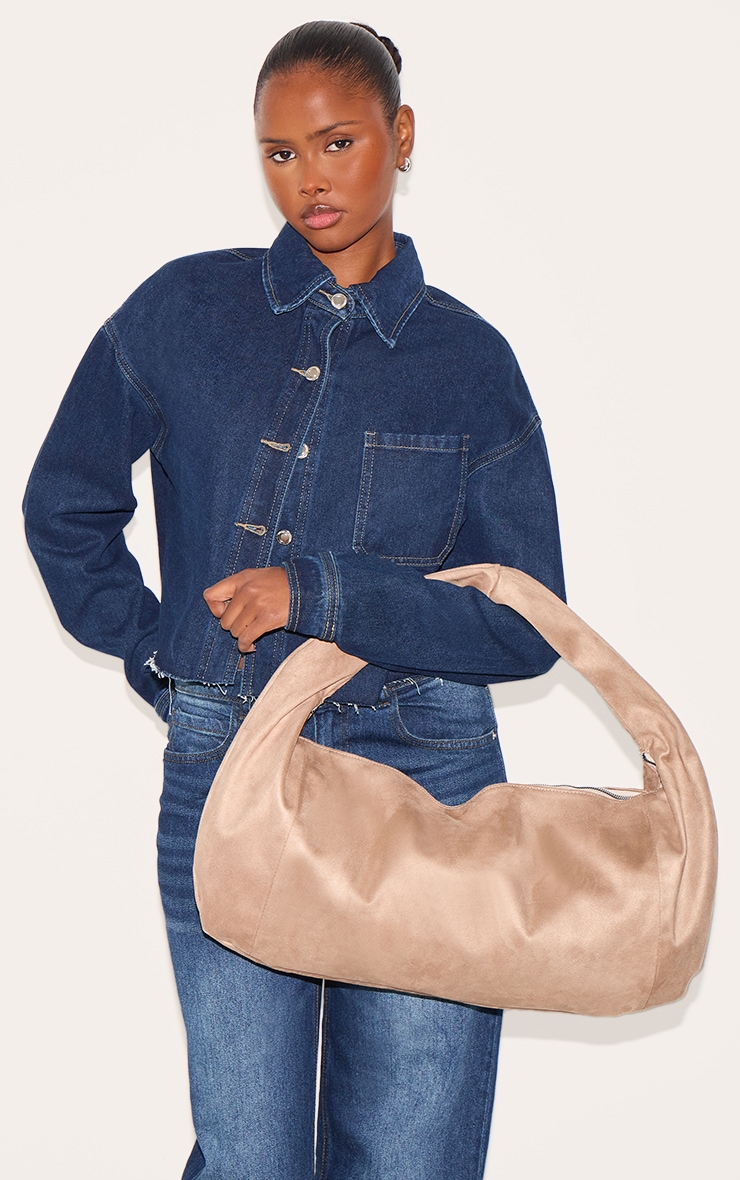 Mink Oversized Faux Suede Tote image 5