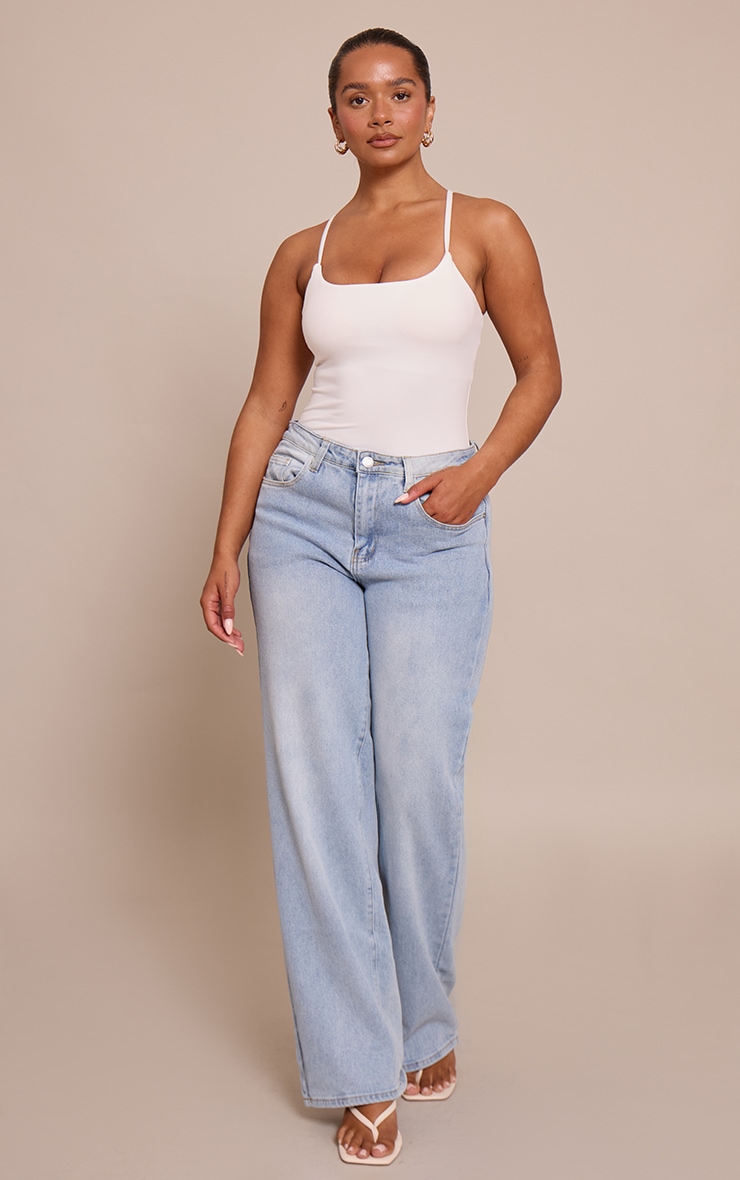 Shape White Sculpt Built In Bra Strappy Bodysuit image 3