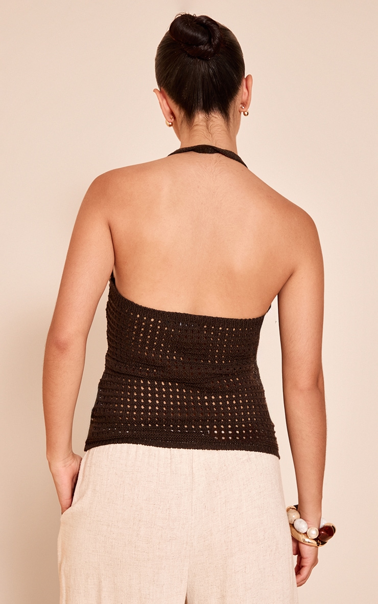 Chocolate Crochet Halter Top image 2