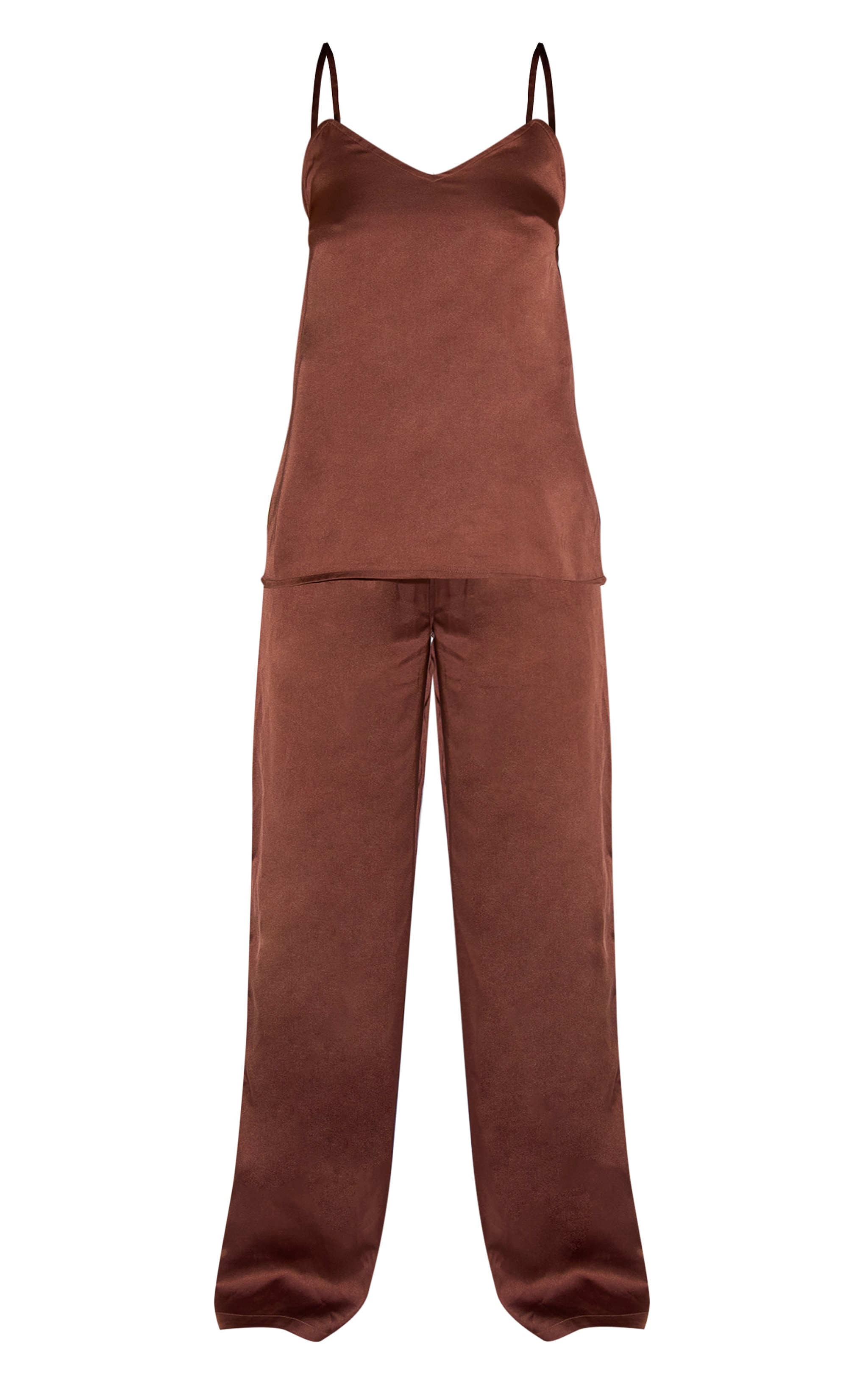 Chocolate Satin Cami And Trouser Pj Set image 5